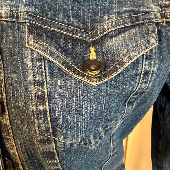 Axcess Blue Button Down Jean Jacket - Picture 5 of 14